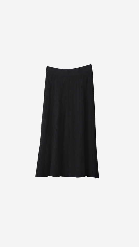 BRAIDED KNIT MIDI SKIRT 