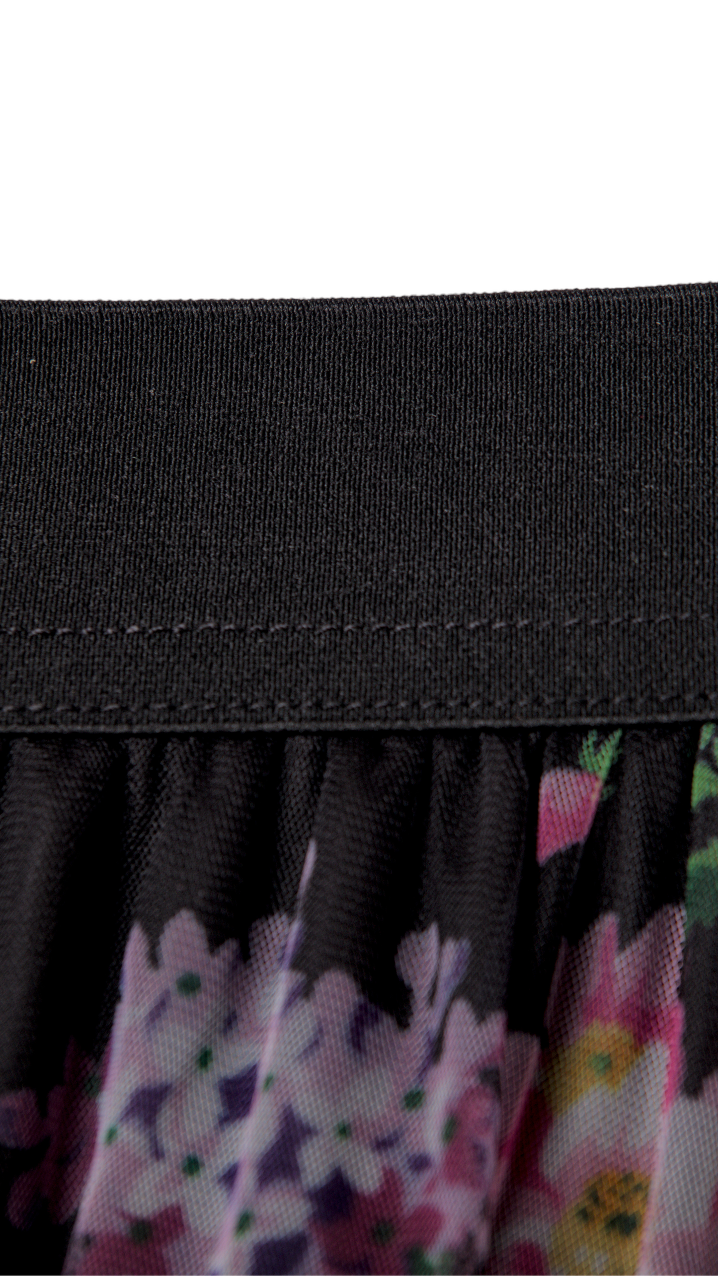 FLORAL RUFFLED TULLE MIDI SKIRT