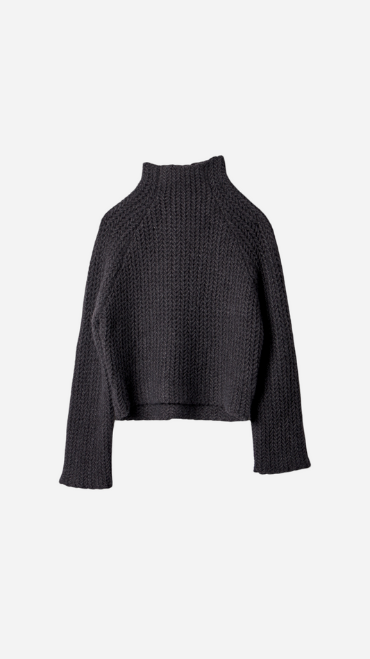 OVERSIZED FIT HALF-NECK KNITTED JERSEY