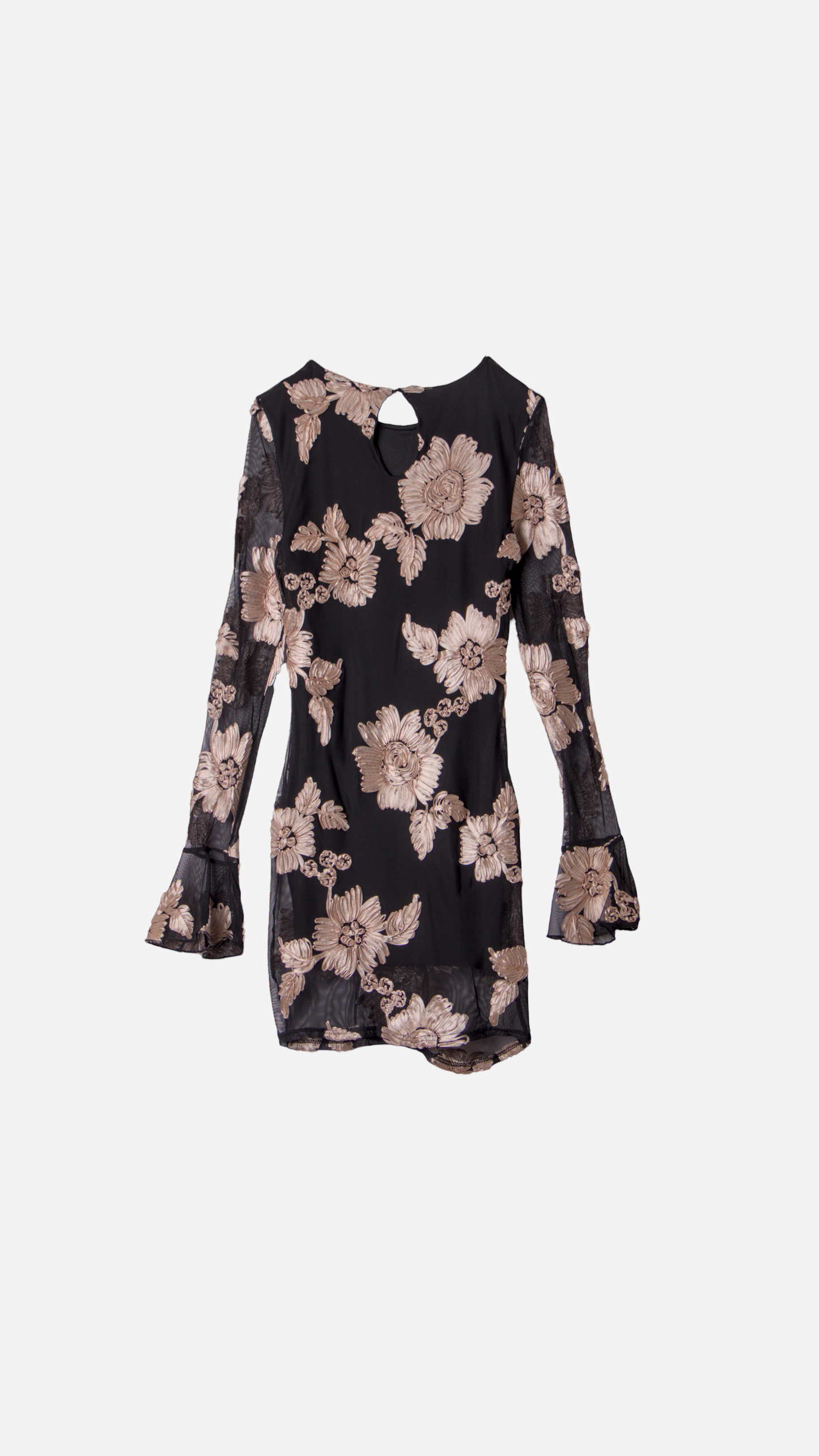 COMBINED LACE DRESS WITH FLOWER STRUCTURE