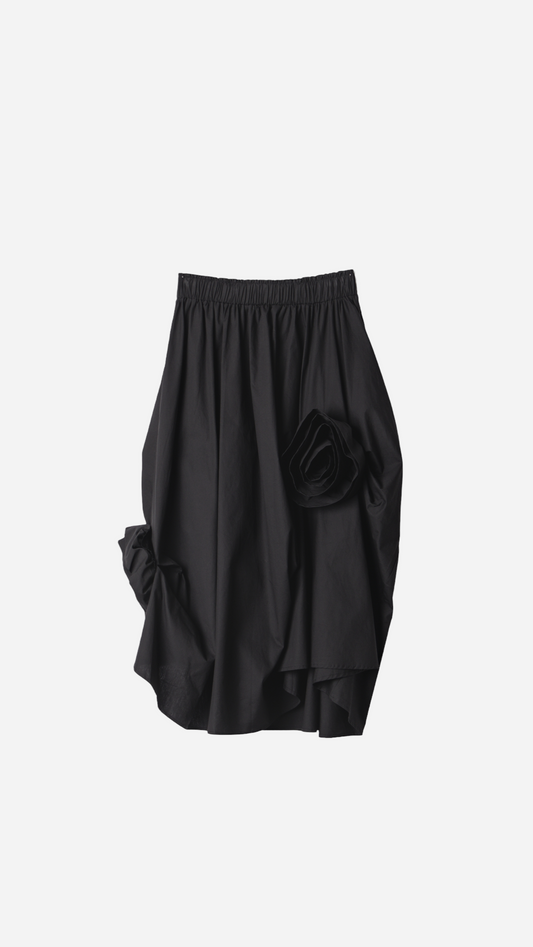 MIDI SKIRT WITH FLOWER STRUCTURE
