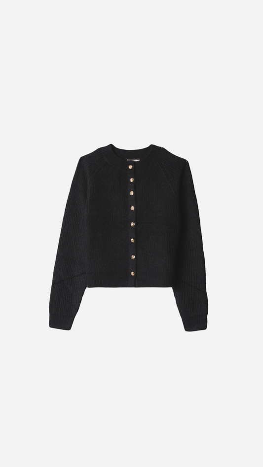 WAVY BUTTON KNIT CARDIGAN