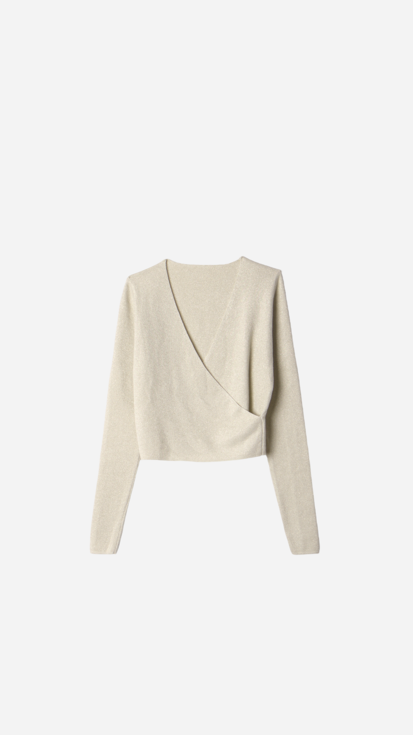 METALLIC THREAD CROSSED T-SHIRT