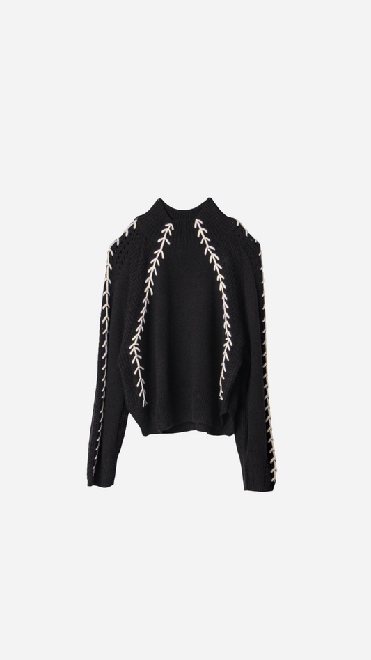 ARROW EMBROIDERED KNITTED JERSEY