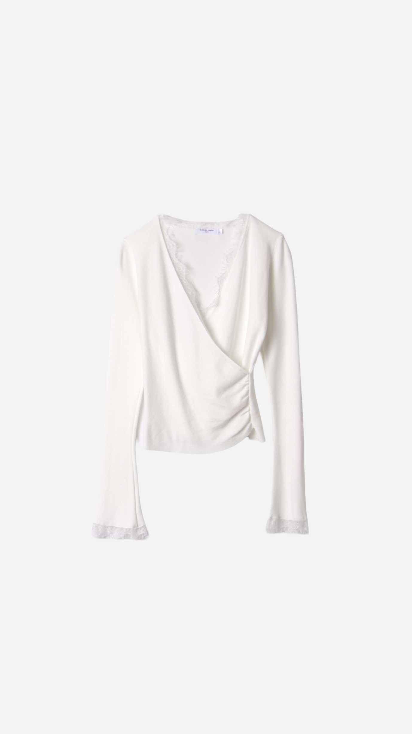 CROSSED T-SHIRT WITH LACE DETAIL