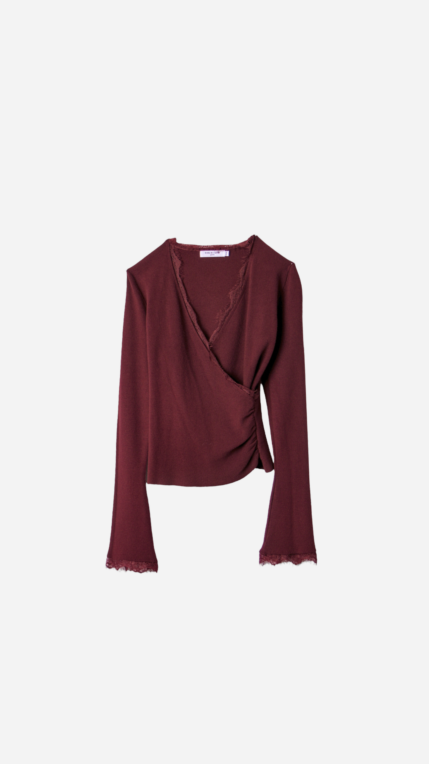 CROSSED T-SHIRT WITH LACE DETAIL