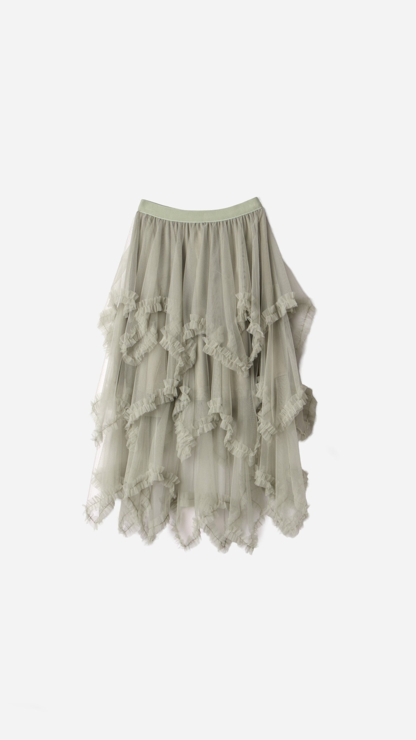 MIDI SKIRT TULLE RUFFLES