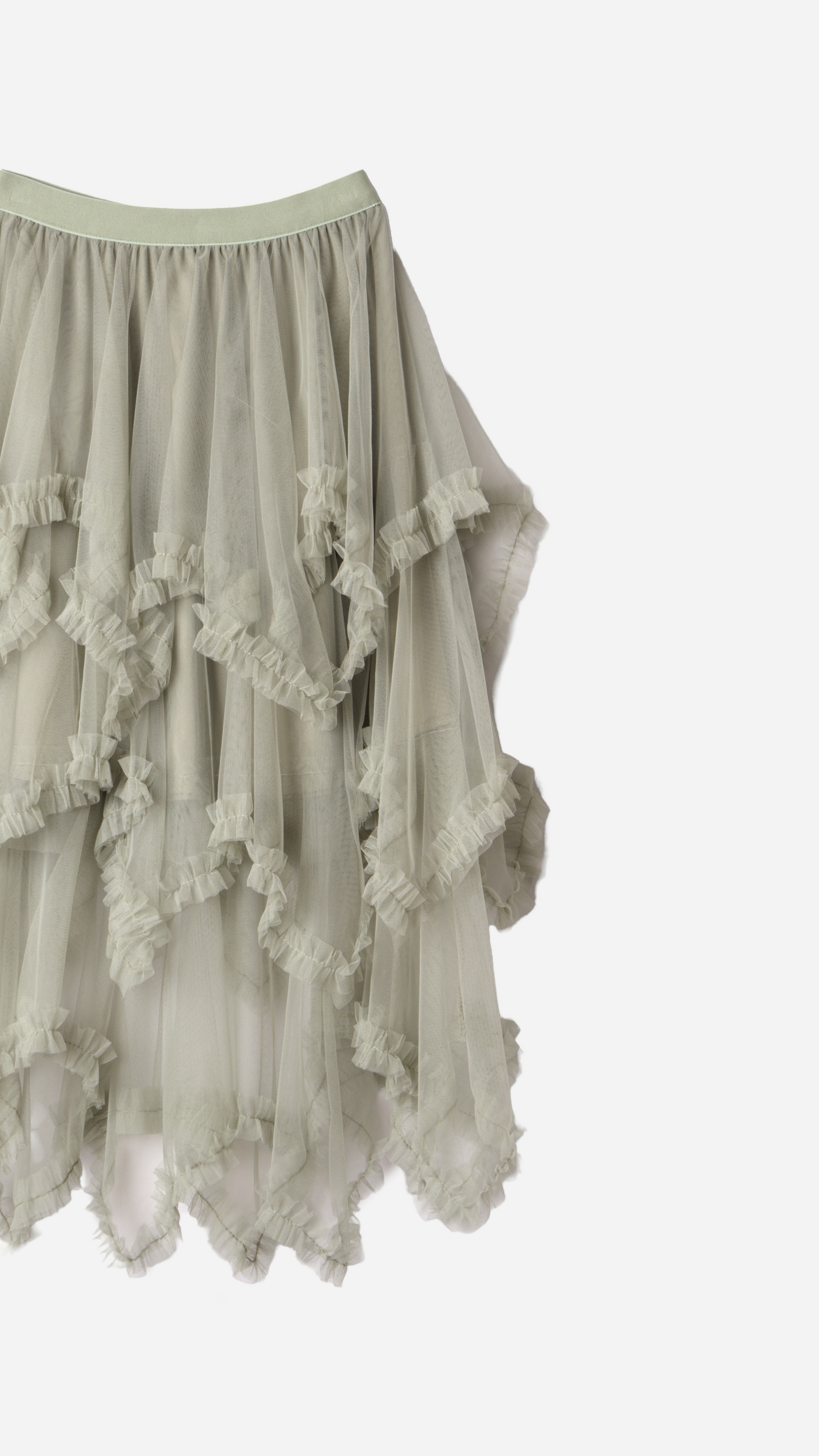 MIDI SKIRT TULLE RUFFLES