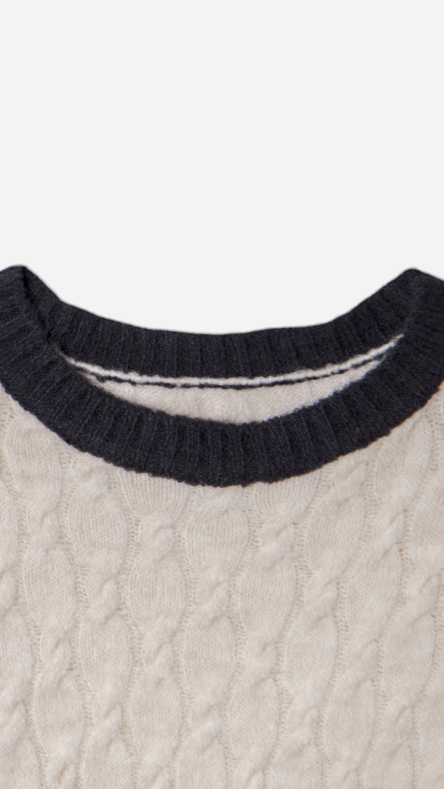 MULTICOLOR BRAIDS RELIEF KNITTED JERSEY
