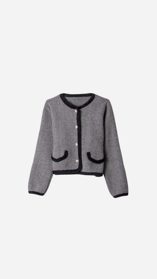 STRIPED KNITTED CARDIGAN