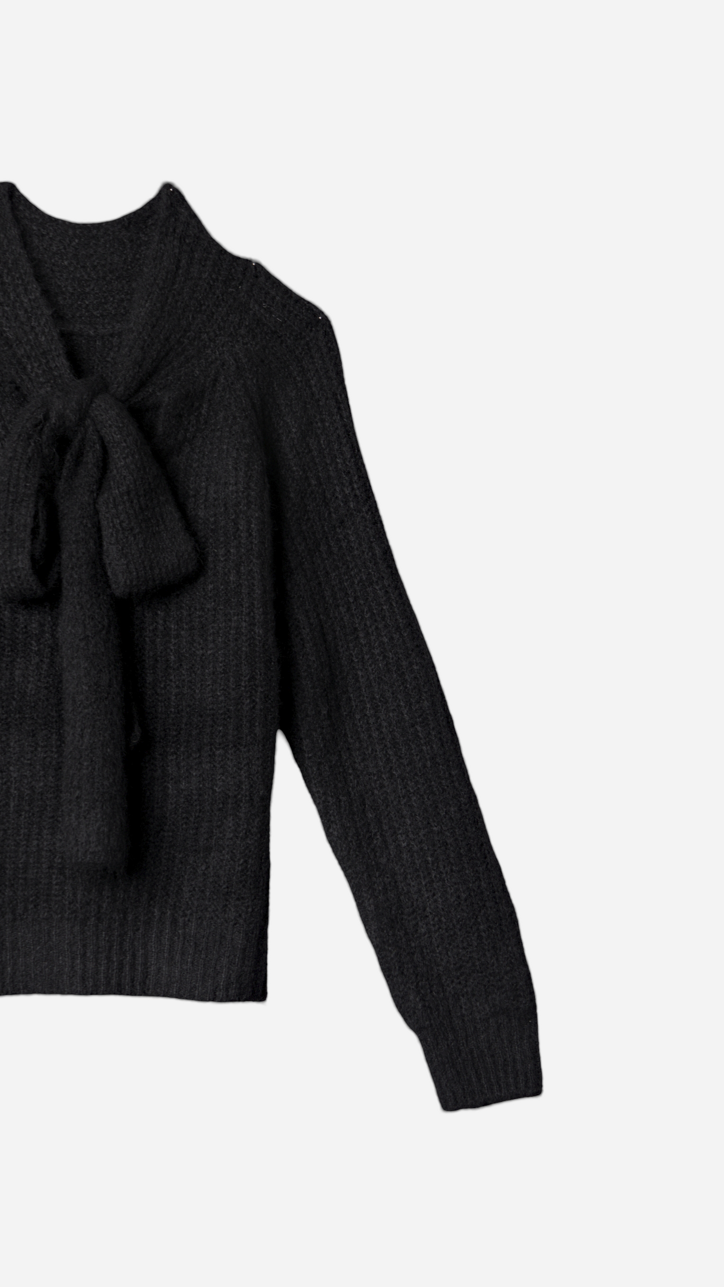 KNITTED JERSEY WITH BOW NECKLINE