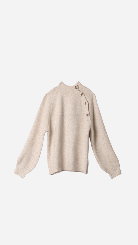 KNITTED JERSEY WITH SHOULDER CLOSURE