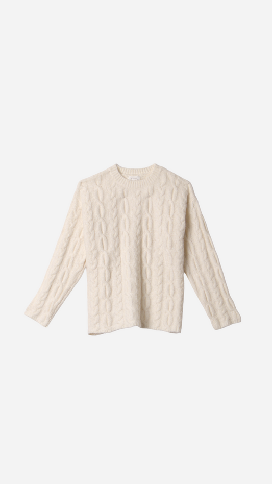 SOFT KNITTED JERSEY WITH BRAIDS