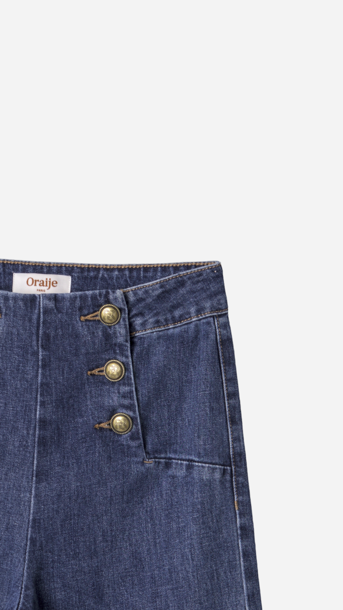 HIGH WAIST WIDE LEG BUTTONED JEANS