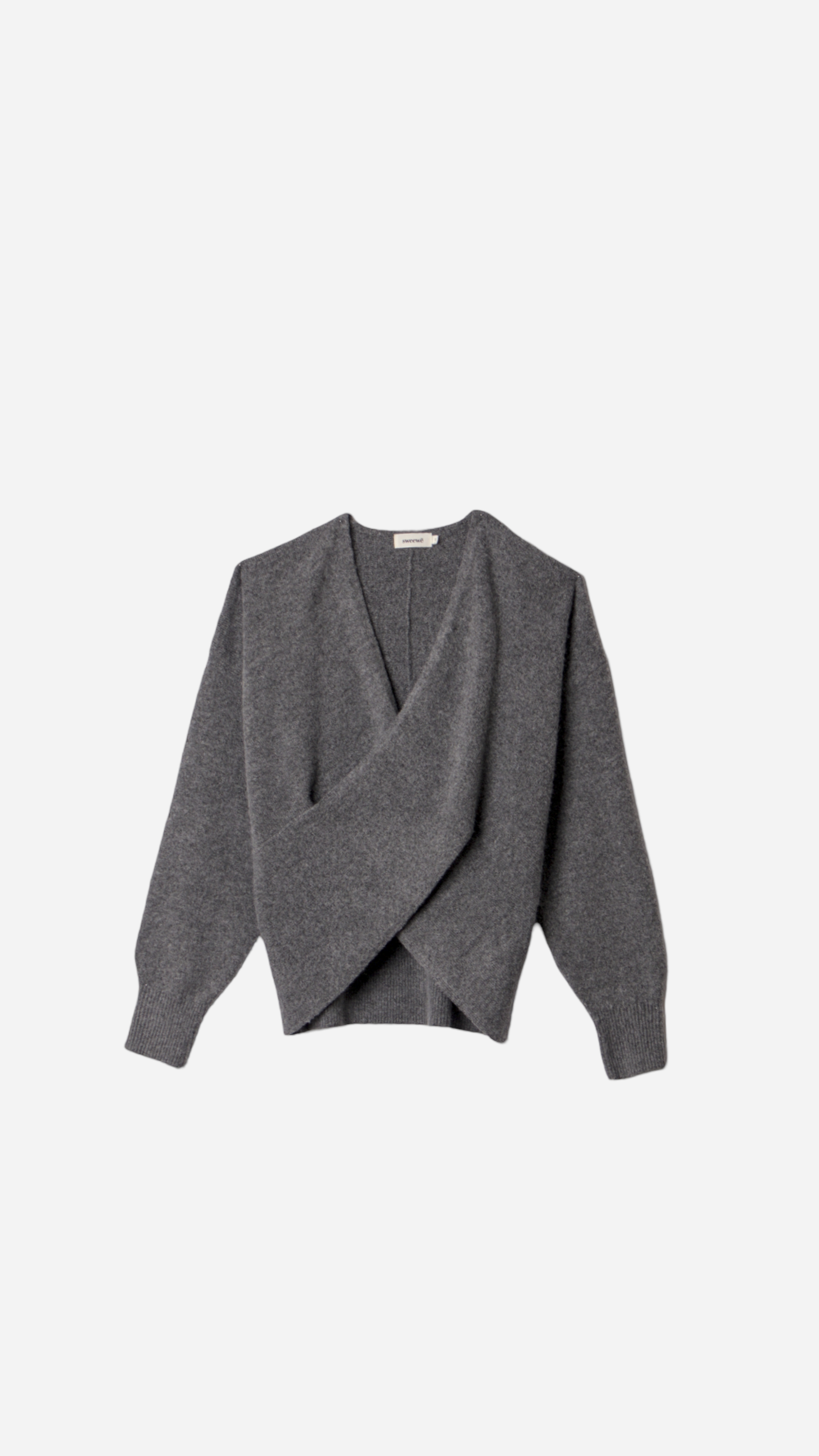 V-NECK CROSS KNIT SWEATER