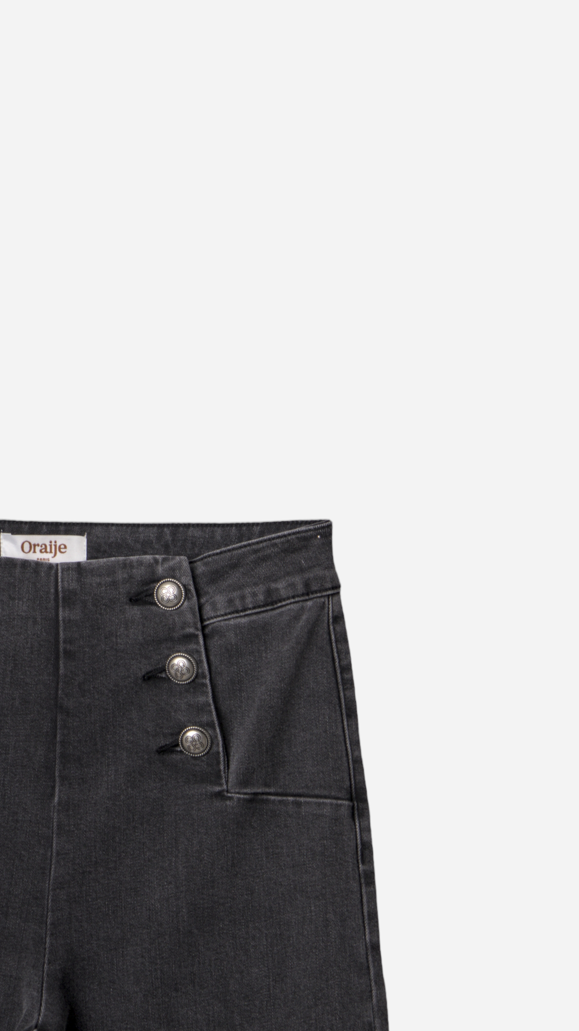 HIGH WAIST WIDE LEG BUTTONED JEANS