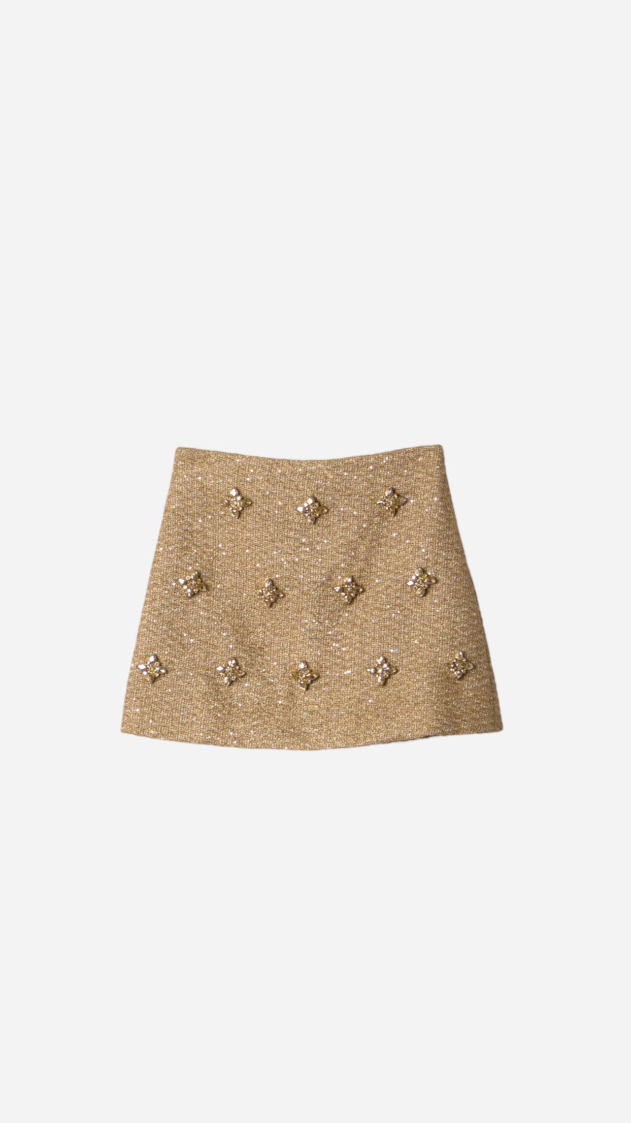 METALLIC JEWELRY FABRIC MINI SKIRT