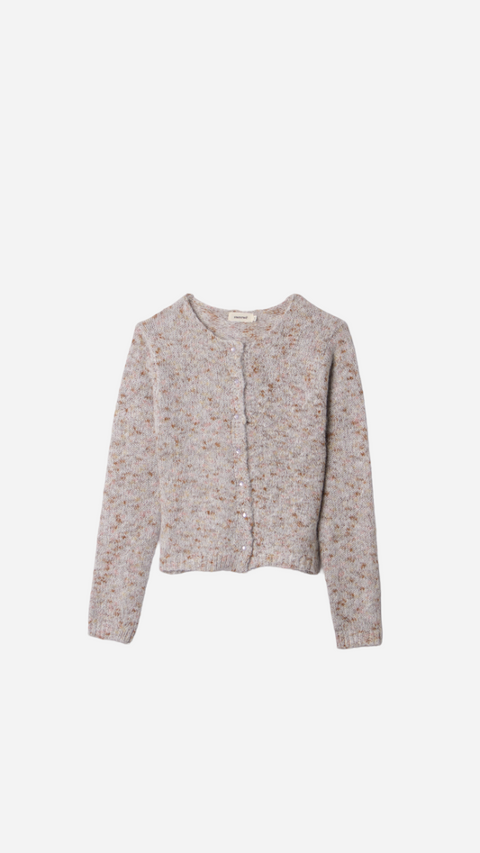 KNITTED CARDIGAN WITH TRANSPARENT BUTTONS