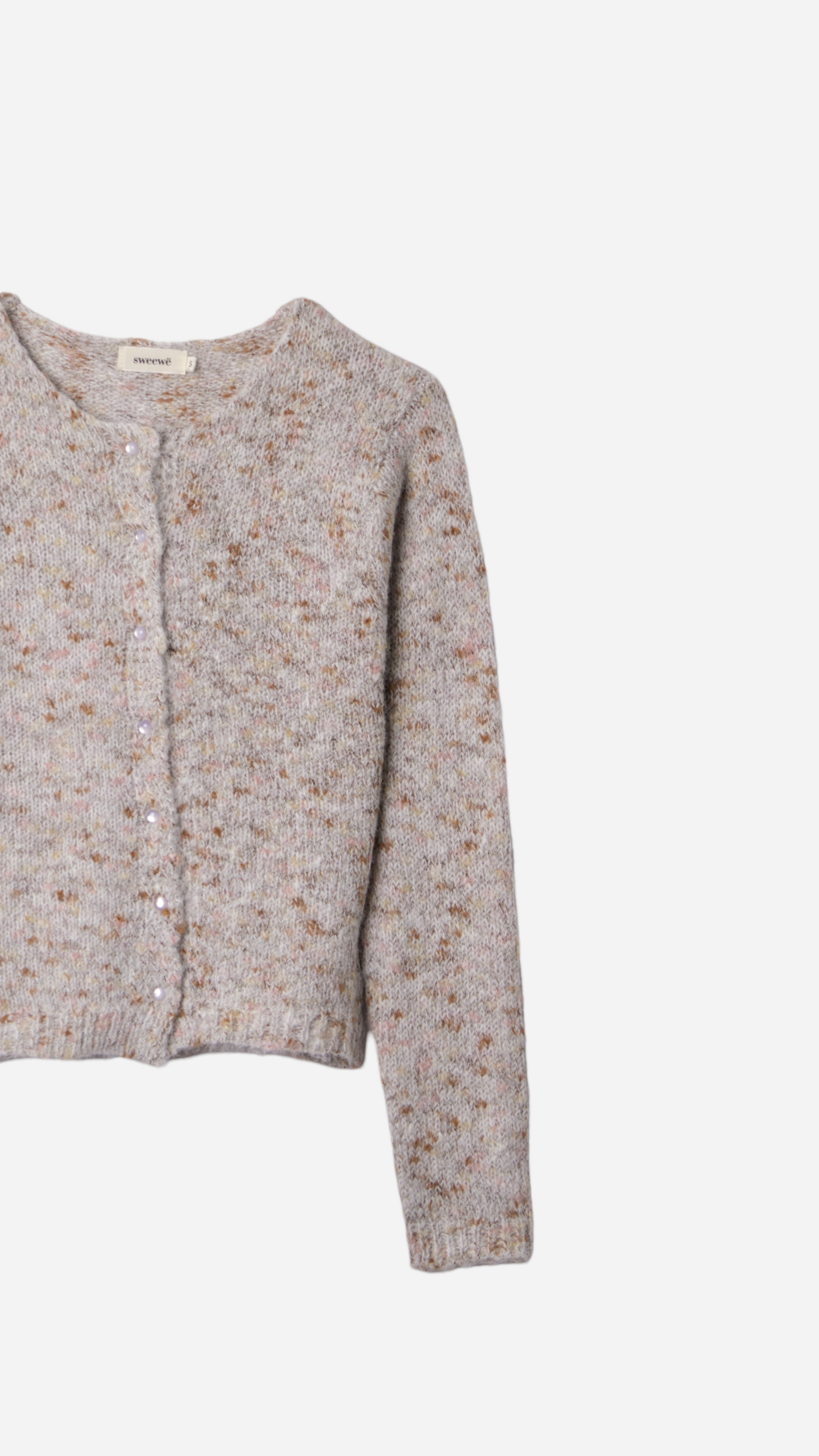 KNITTED CARDIGAN WITH TRANSPARENT BUTTONS