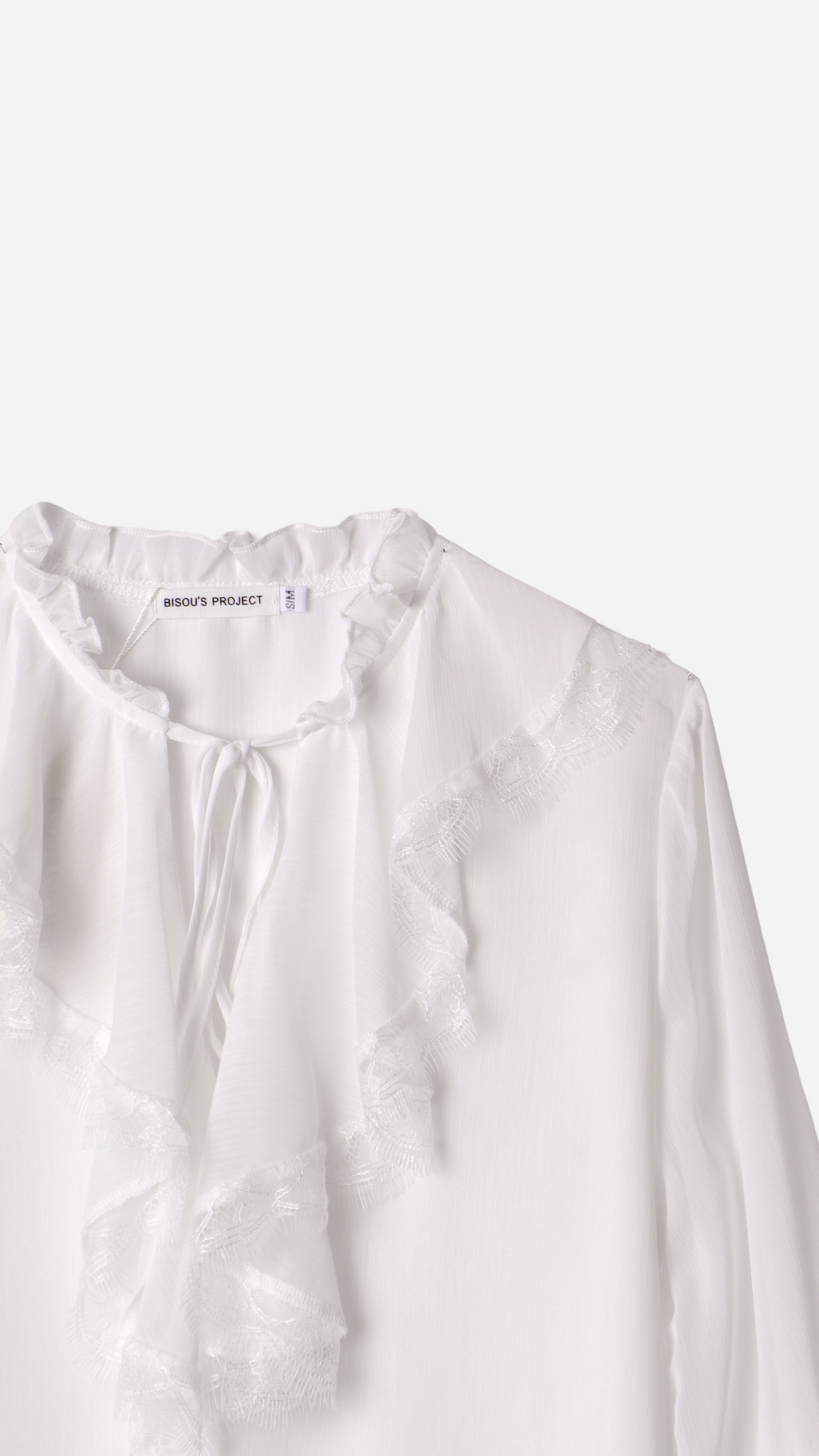 CAMISA SEMITRANSPARENTE DETALLE ENCAJE