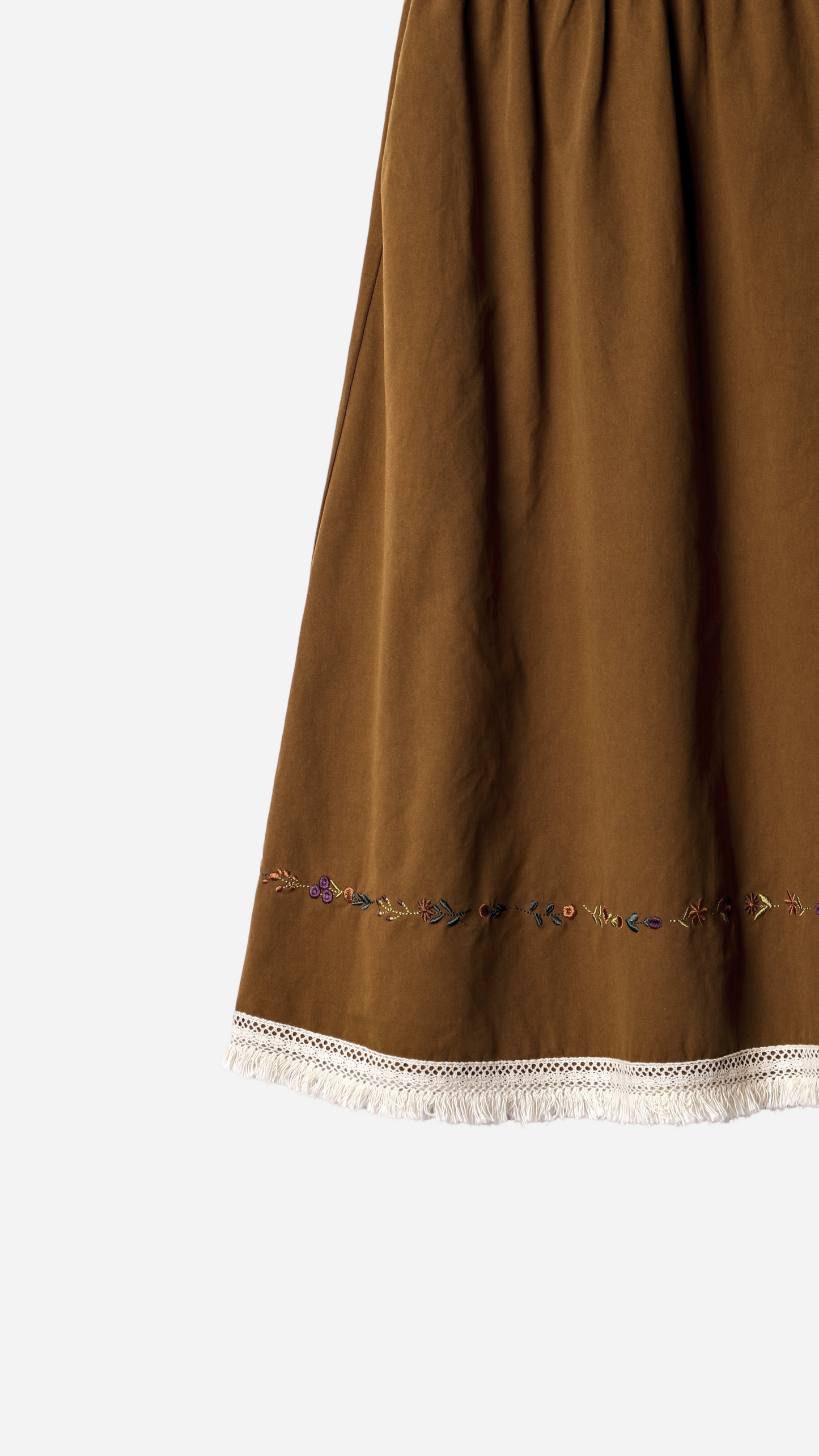 FALDA MIDI BORDADO FLORES