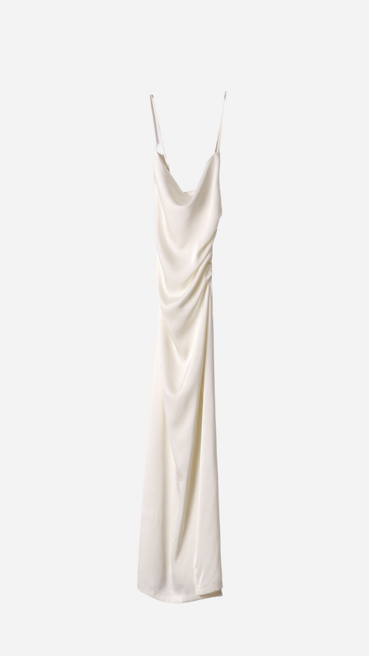 VESTIDO DRAPEADO EFECTO SATINADO